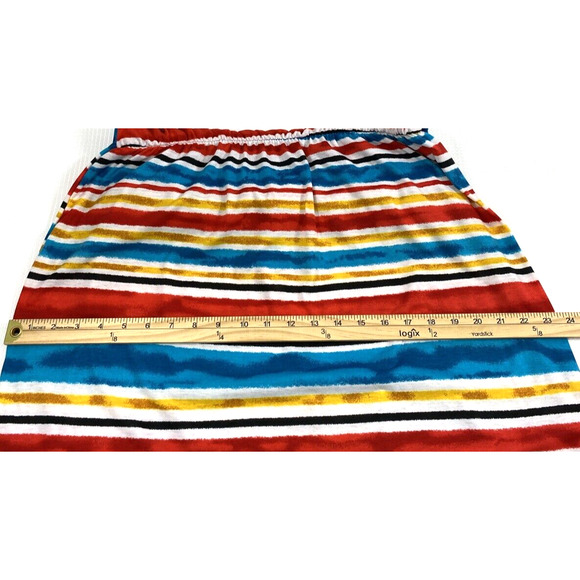 Bobbie Brooks Sundress Womens Plus Size 1X Red Blue Stripe Knit Beach Coverup - Picture 7 of 11